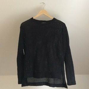 PHILOSOPHY Black Open Weave Sweater